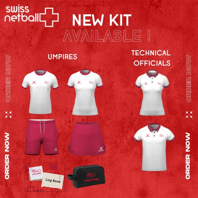 🇨🇭Swiss Netball Officiating Kit!🇨🇭

Get ready to officiate in style! The official Swiss Netball Umpiring & Technicals Kit is now available to pre-order. Choose from:

👕 T-Shirts
👔 Buttoned Shirts
👗 Skorts
🩳 Shorts

📅 Pre-order now or visit the Peppermill pop-up shop to place your order in person.

Umpiring log books and bags will be available to buy on the spot!

Don’t miss out - gear up and officiate with confidence.🏐🇨🇭

Please note: You must be a qualified umpire or technical official to purchase.