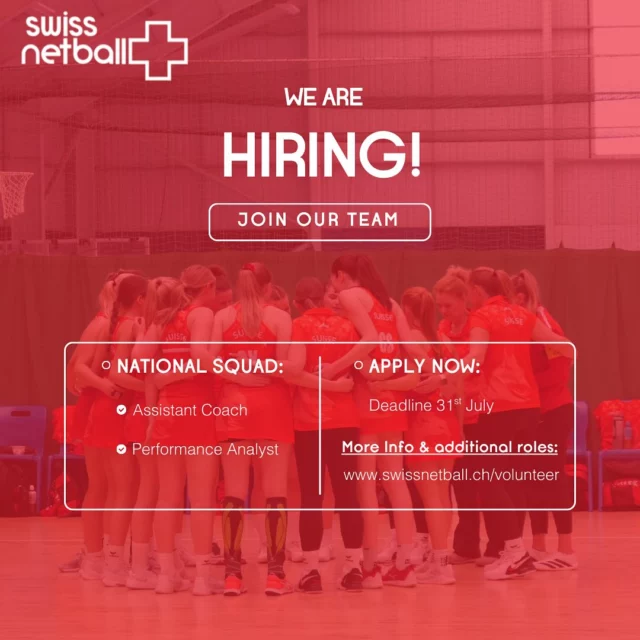 🧑‍🎓 Are you a university student studying sports science? Our Performance Analyst volunteer role could be perfect for you!

📣 Already coaching netball? You might be our next Assistant Coach!

Head to our website for full role details and more volunteer opportunities.

🗓 Deadline: 31st July – don’t miss out!