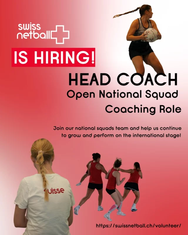 🇨🇭Swiss Netball are looking to expand the Open National Squad coaching team to keep building Switzerland's presence on the international stage. 🇨🇭

If you're a nationally or internationally recognised advanced coach, who is passionate about netball and keen to be a part of our exciting program, we would love to hear from you!

Job description is available: https://swissnetball.ch/volunteer/ and also on the link in bio 🔗🔗